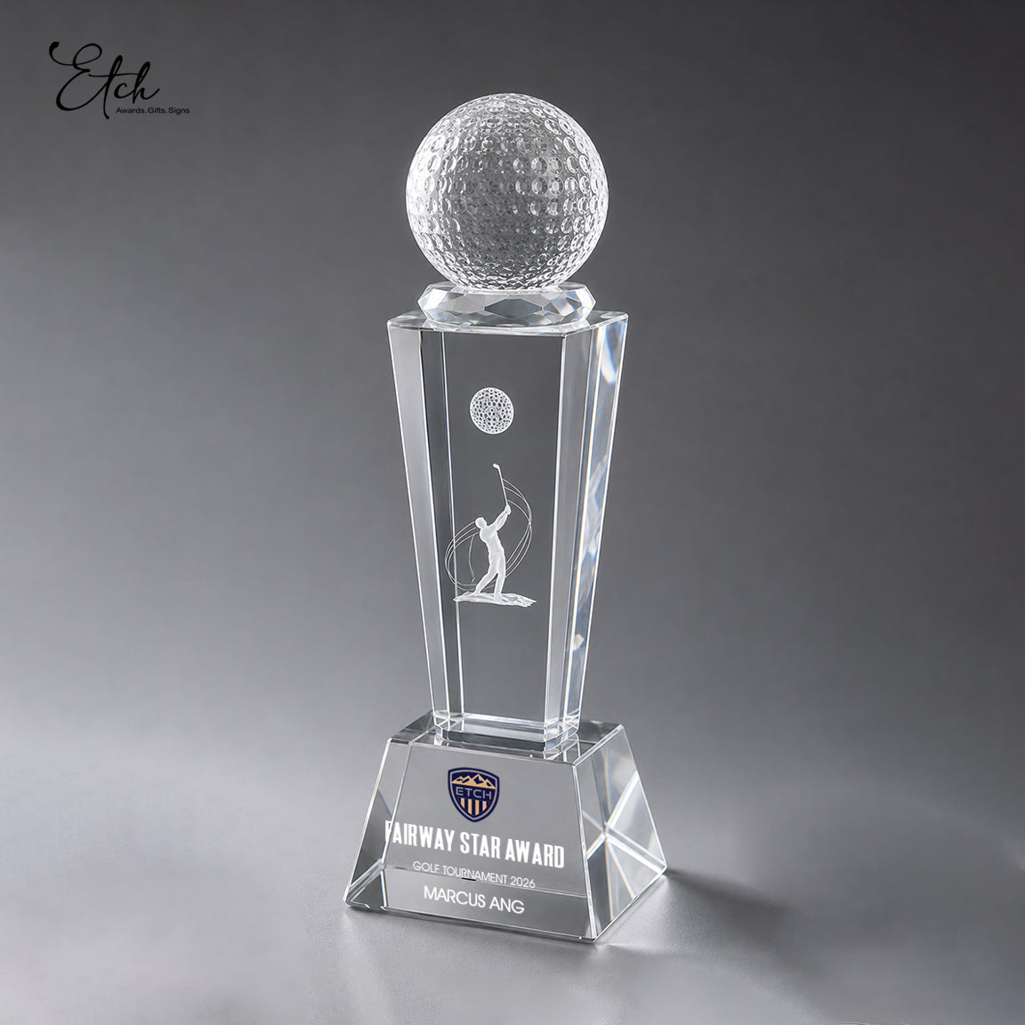 Crystal Golf Victory Trophy