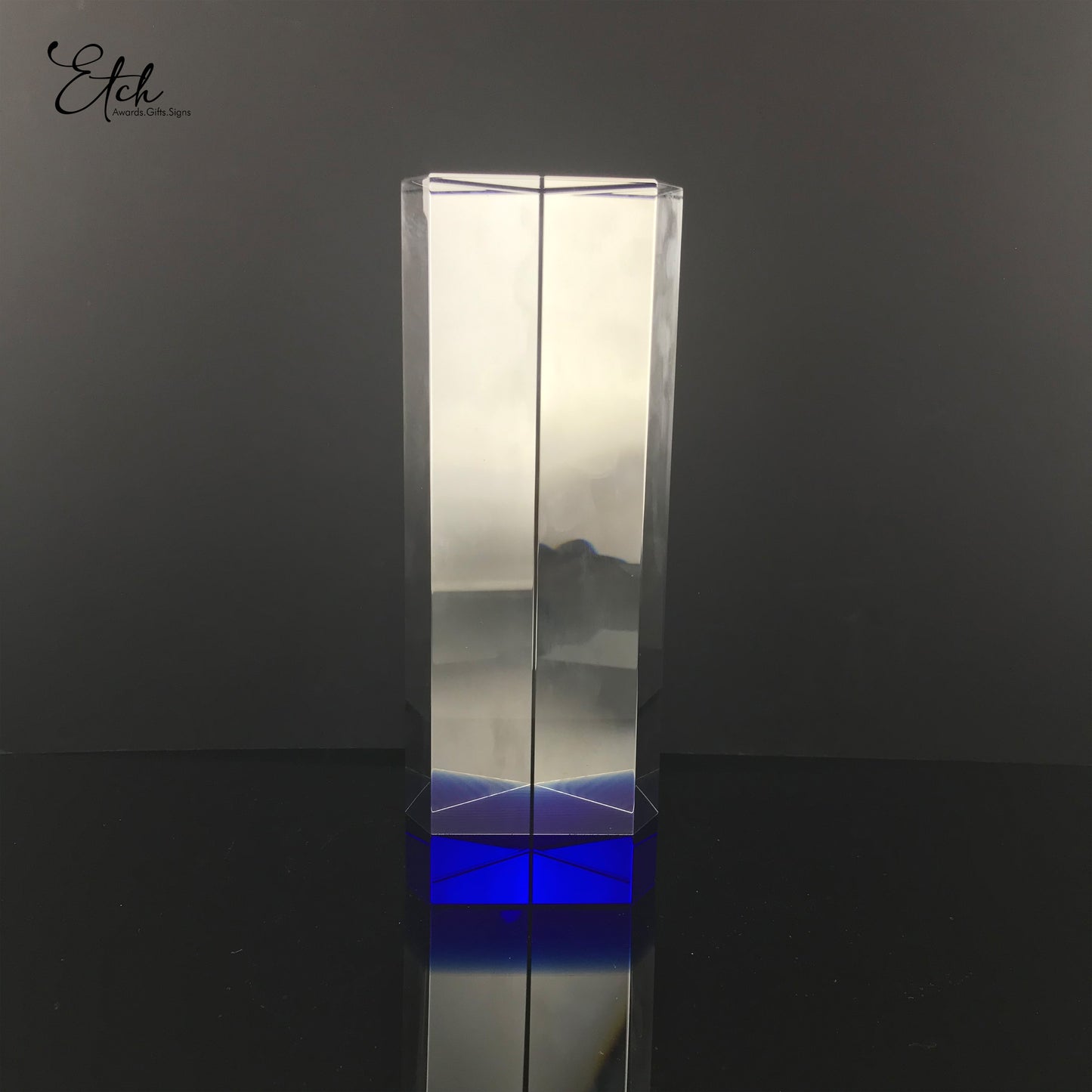 Achievement Crystal Award with Blue Base