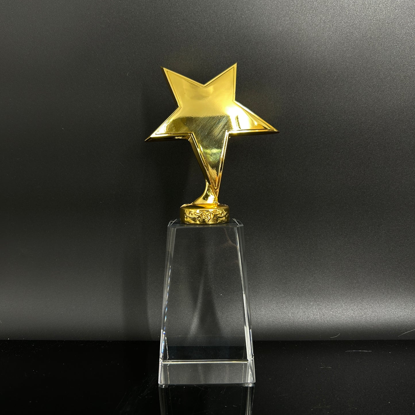 Arched Star Trophy Crystal Base