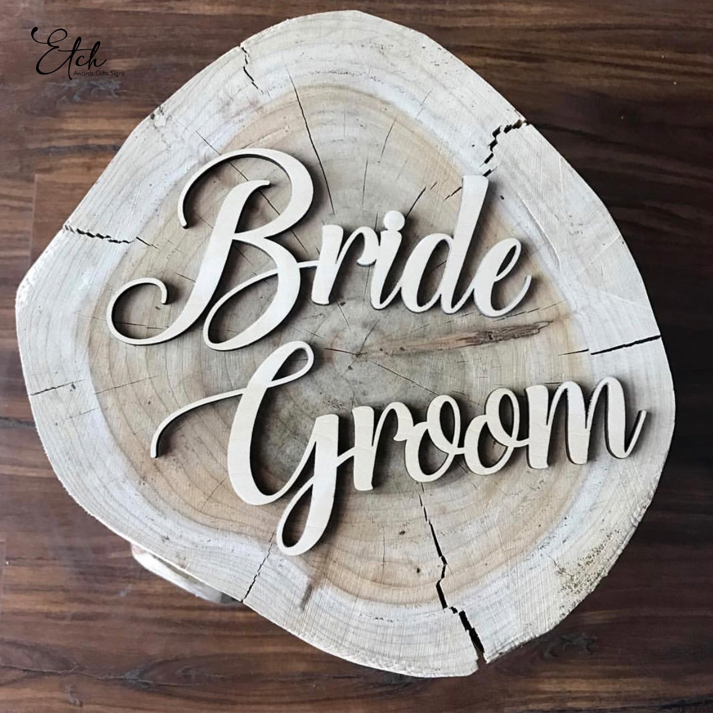 Bride & Groom Wooden Cutouts
