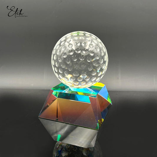 Clear Golf Ball on Radiant Base