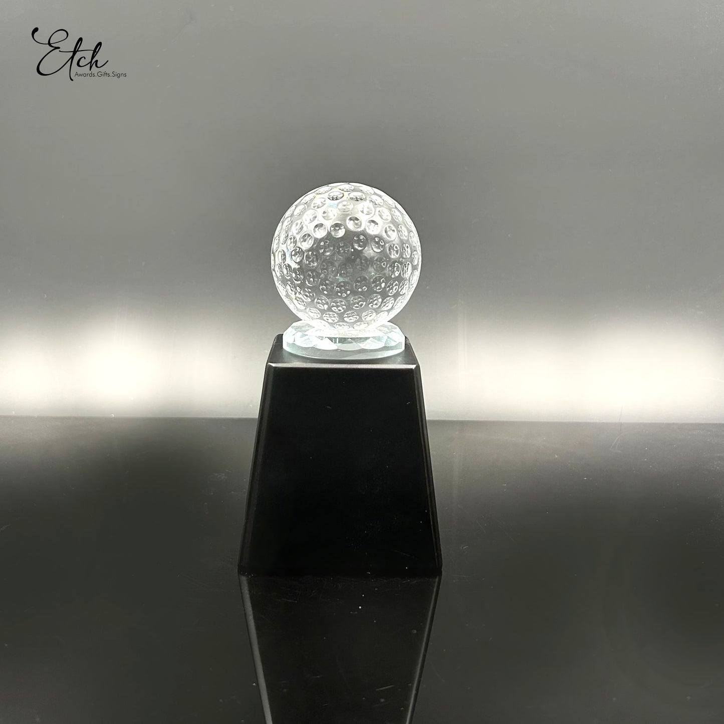 Clear Golf Ball with Black Base Trophy Award