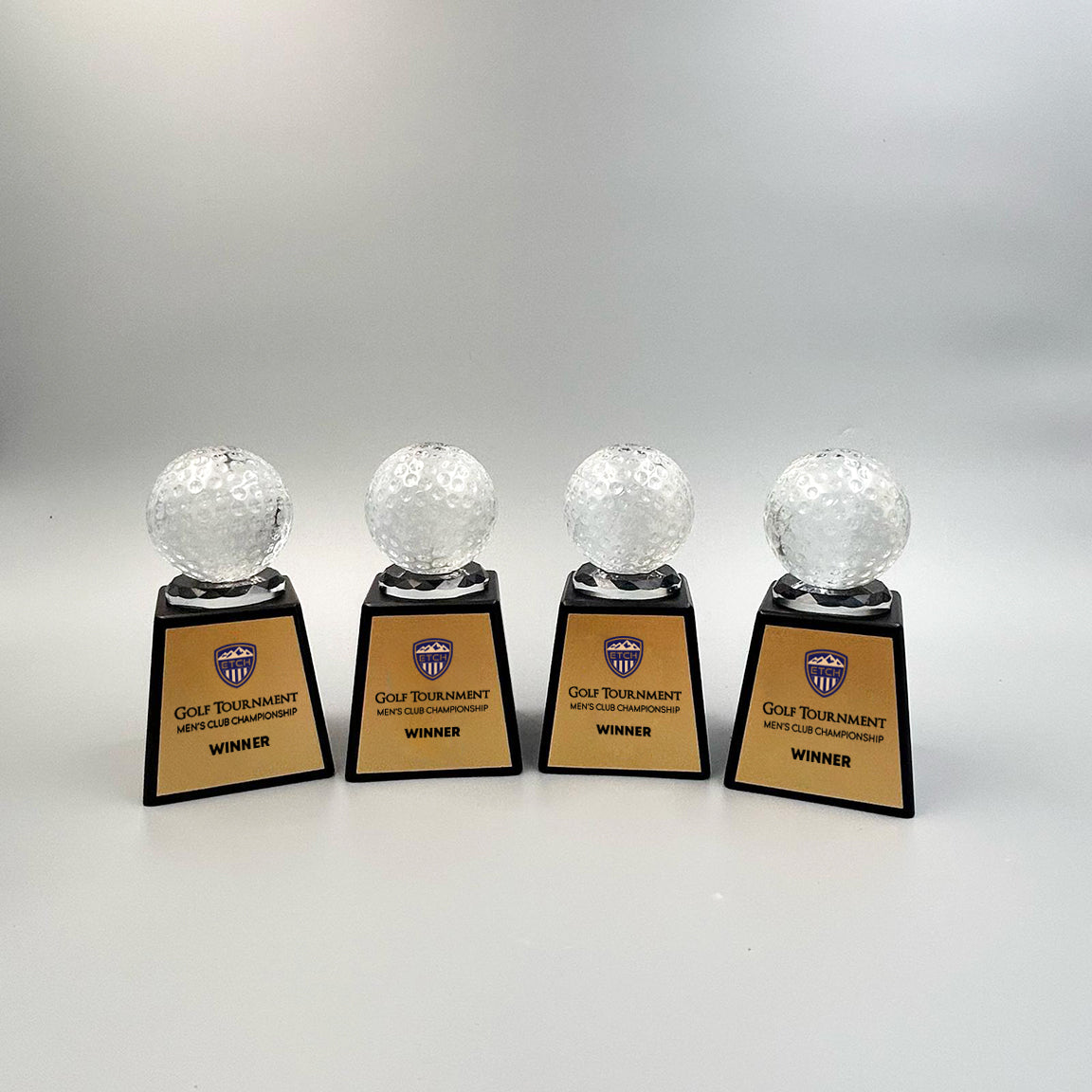 Clear Golf Ball with Black Base Trophy Award