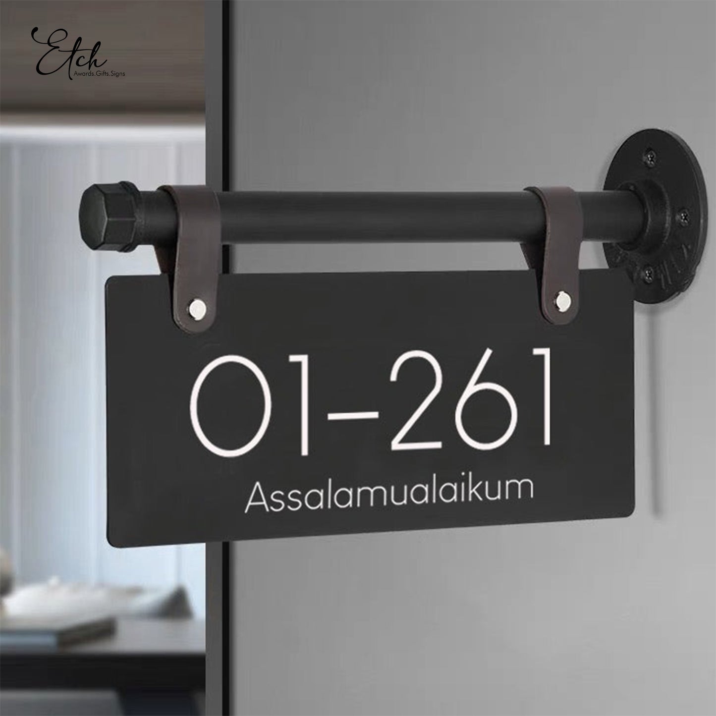 Corridor Home Unit Sign with Brackets