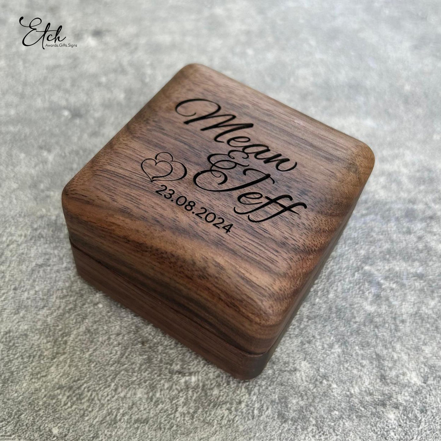 Custom Wedding Ring Box (Walnut)