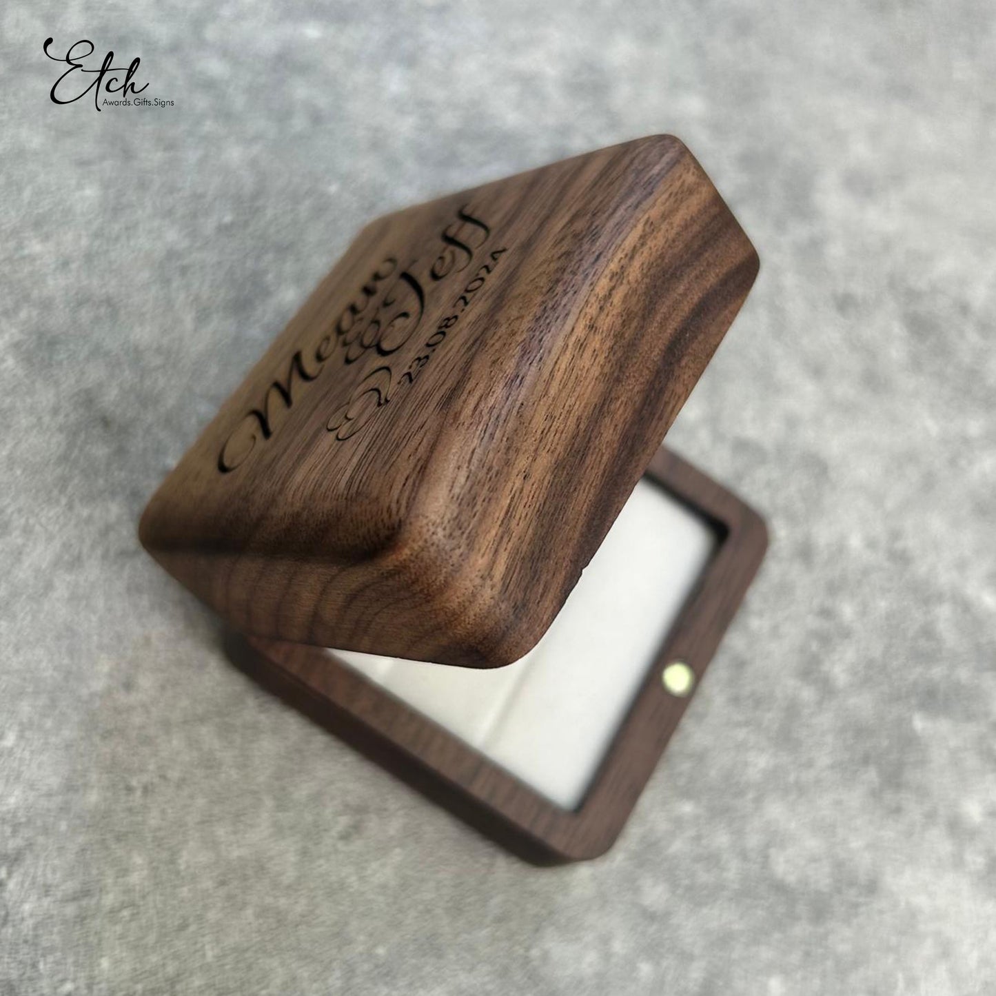 Custom Wedding Ring Box (Walnut)
