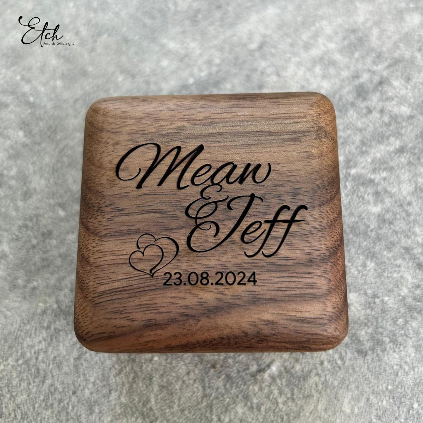 Custom Wedding Ring Box (Walnut)
