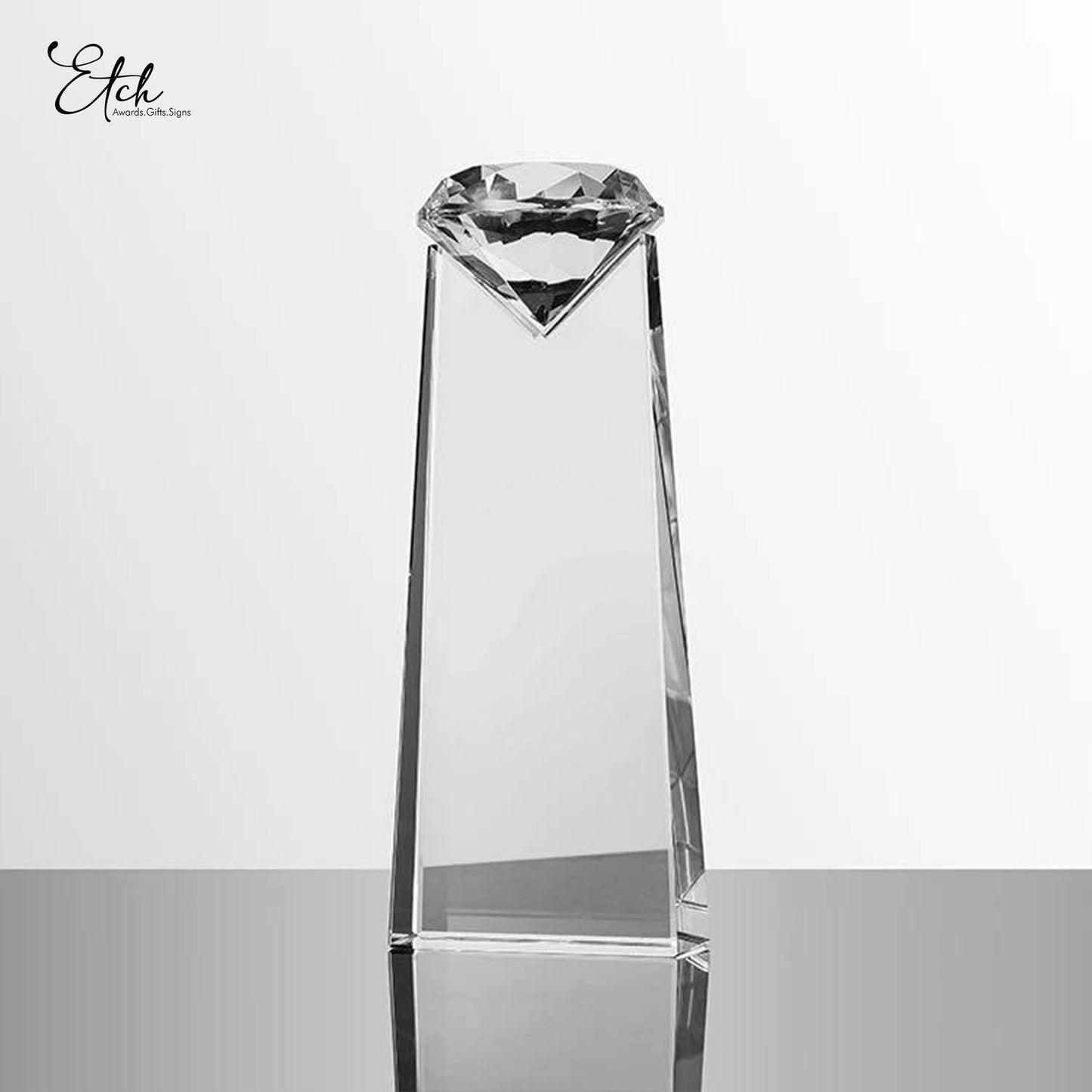Diamond Design Crystal Plaque Award