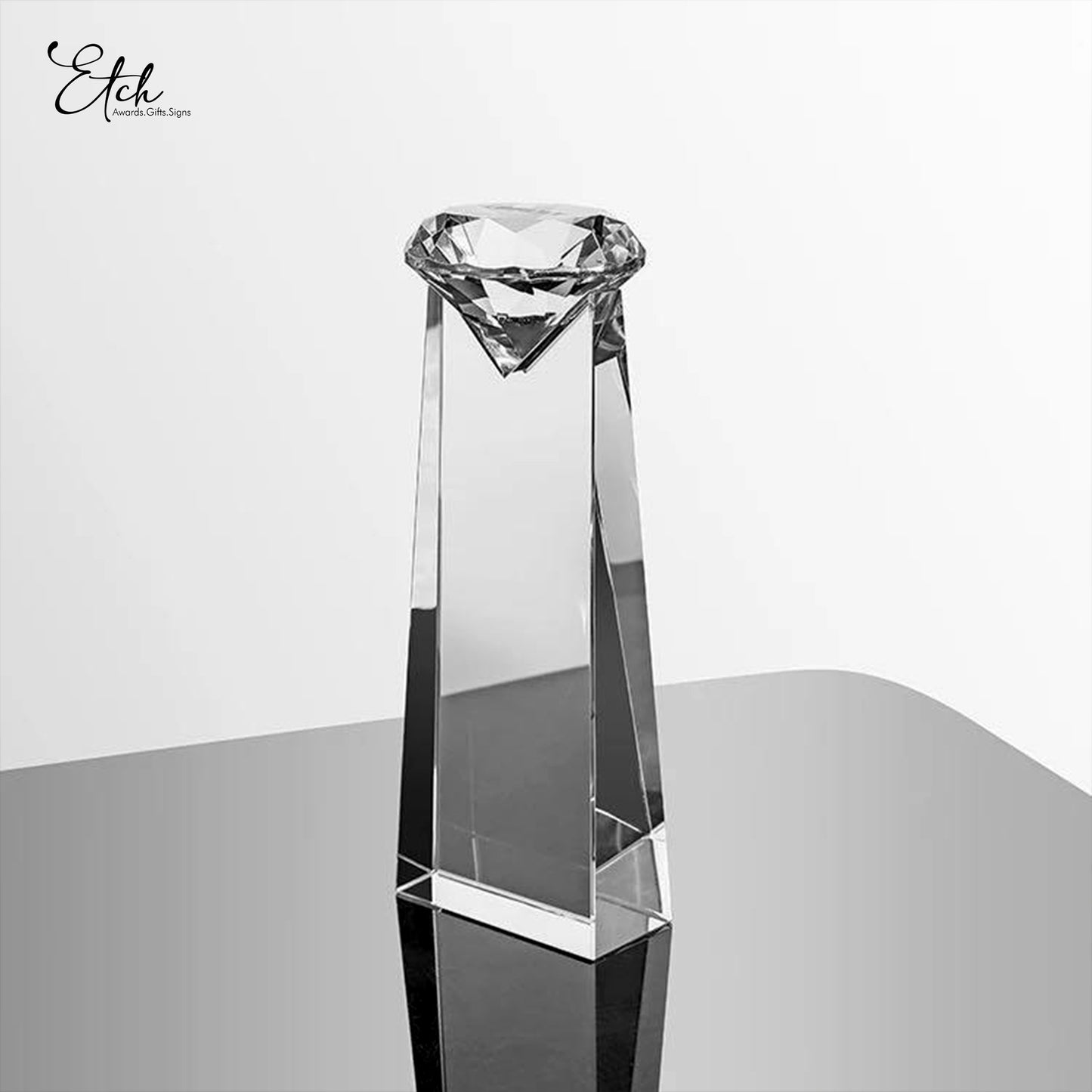 Diamond Design Crystal Plaque Award