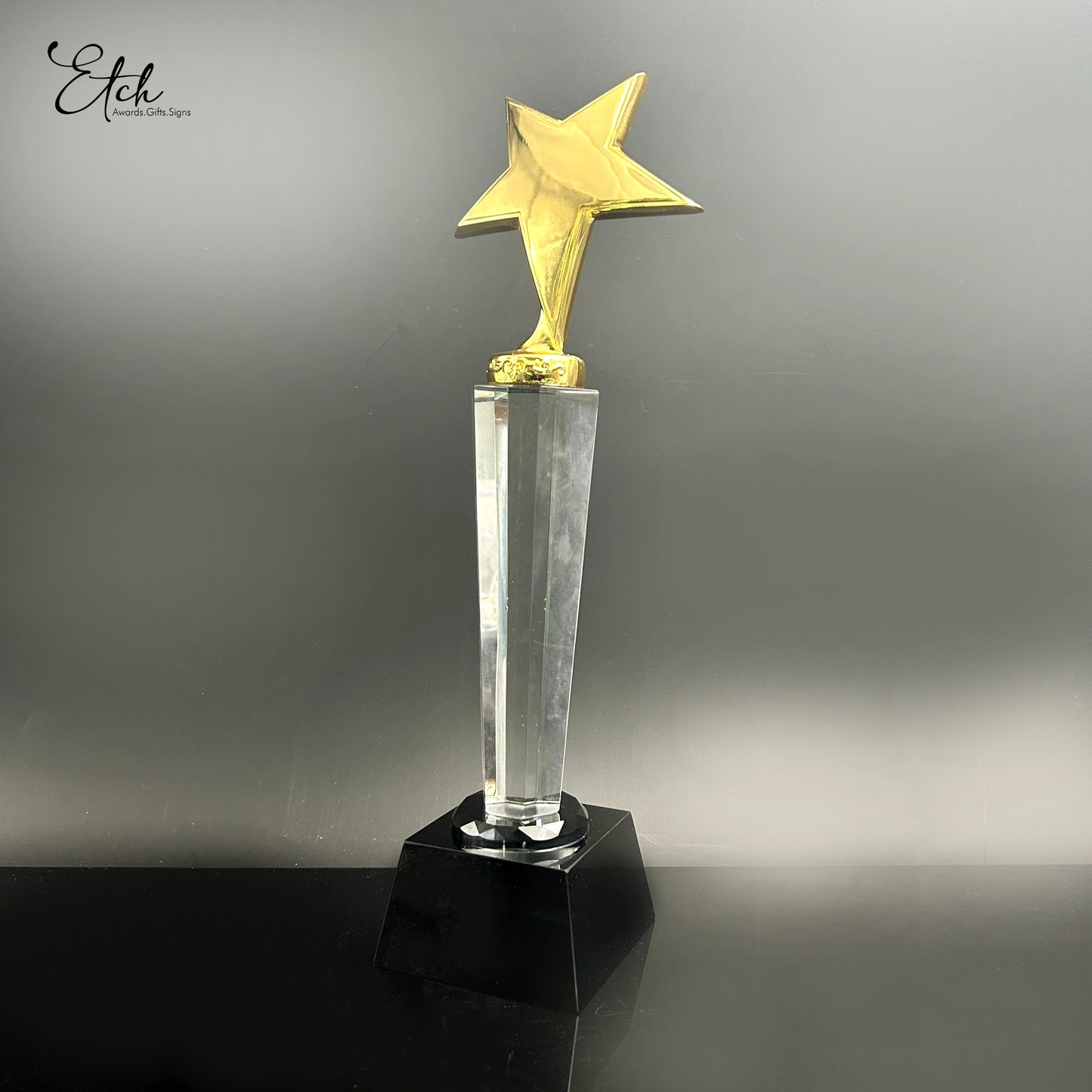 Elevated Curved Star Trophy Award