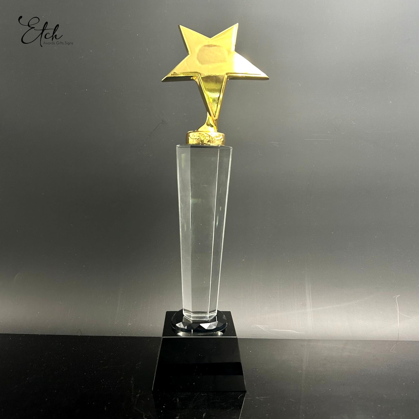 Elevated Curved Star Trophy Award