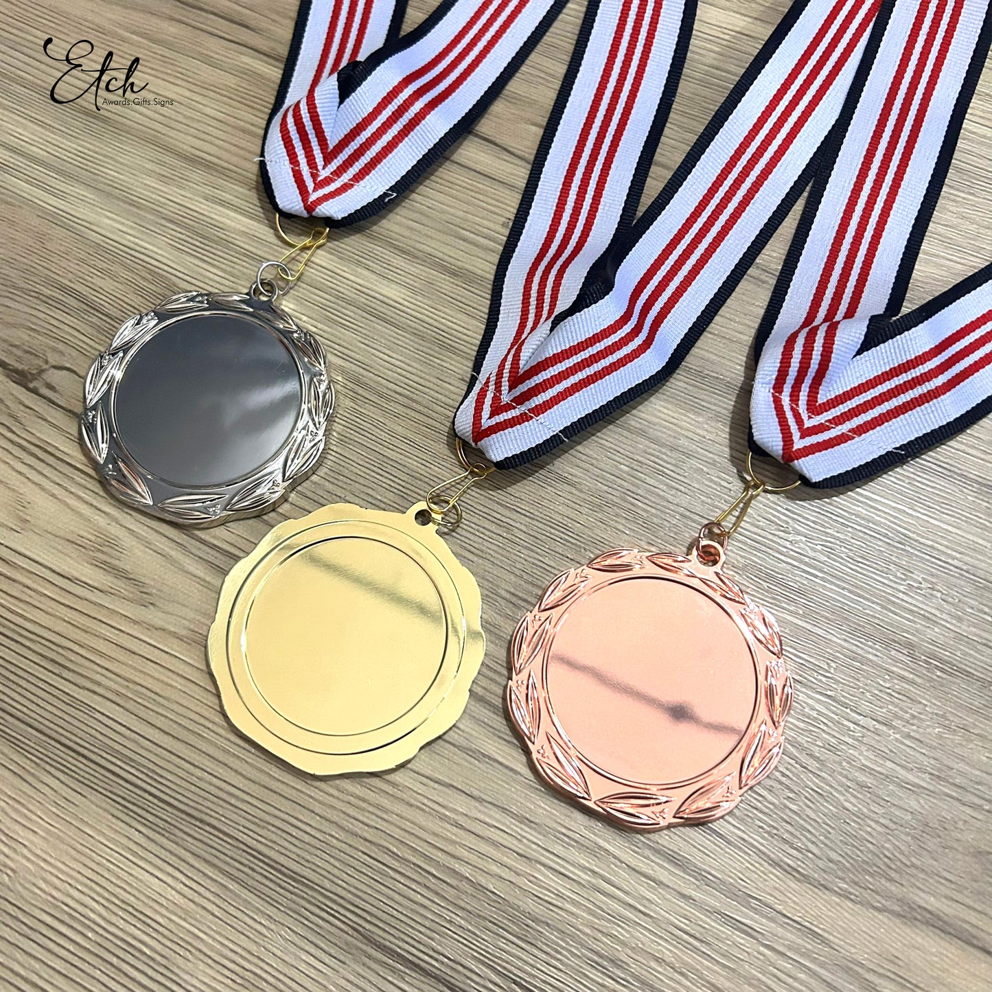 Excellence Medal with Multiple Color Lined Straps