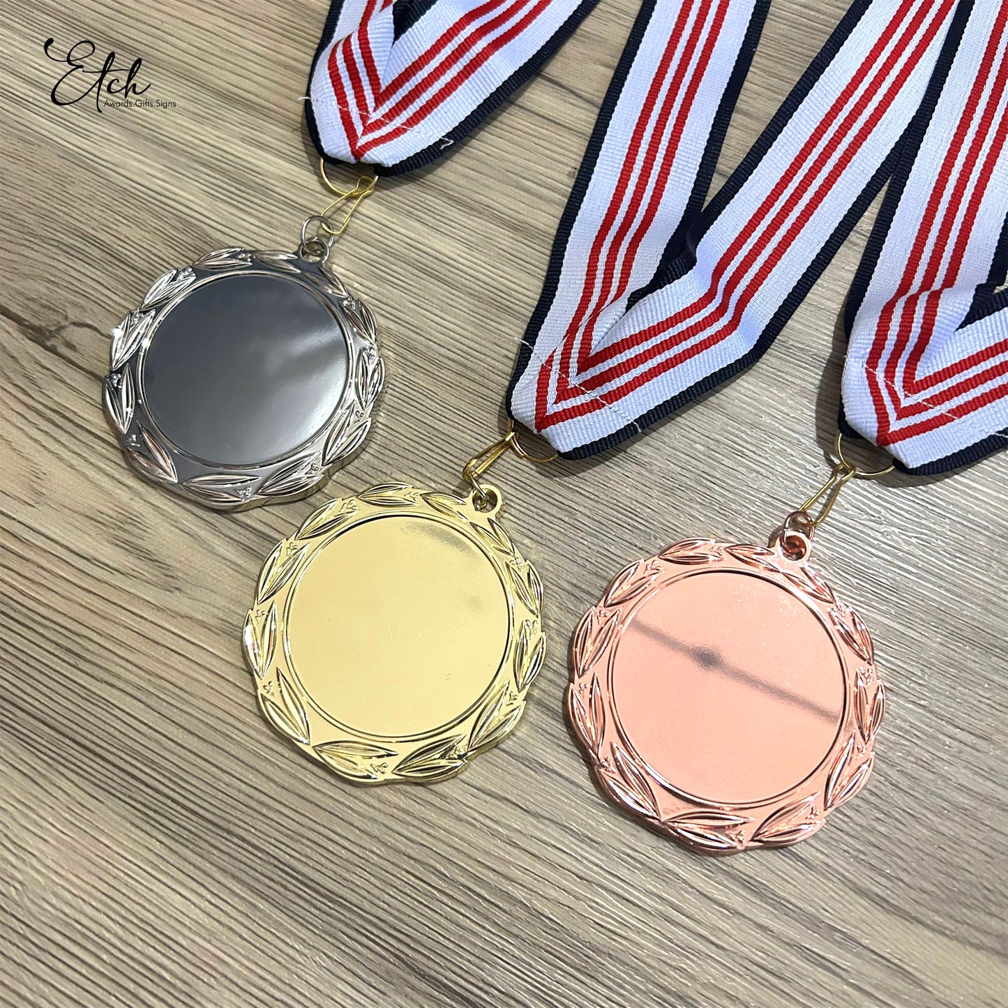 Excellence Medal with Multiple Color Lined Straps