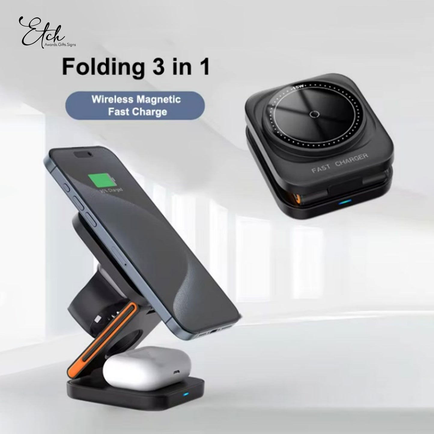 Folding 3-in-1 Wireless Magnetic Fast Charge