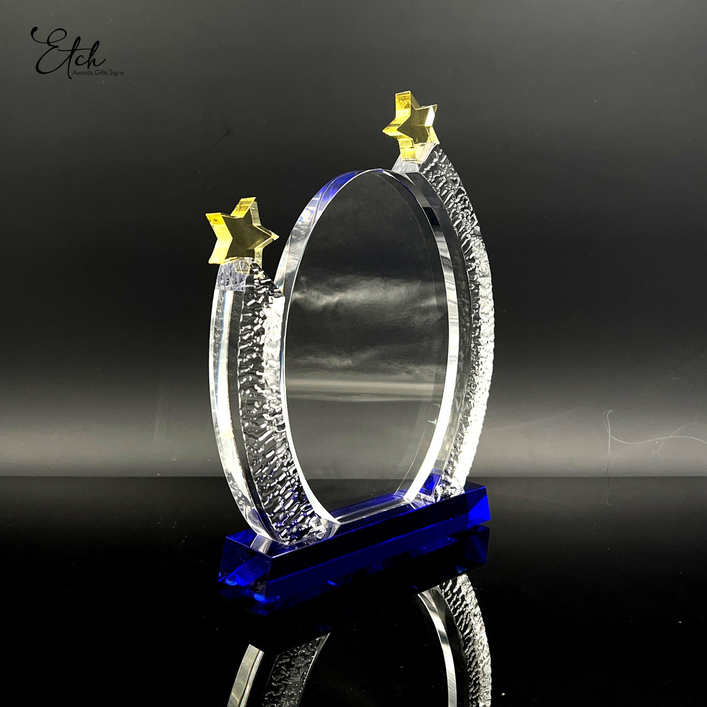 Starry Loop Trophy Award with Blue Base