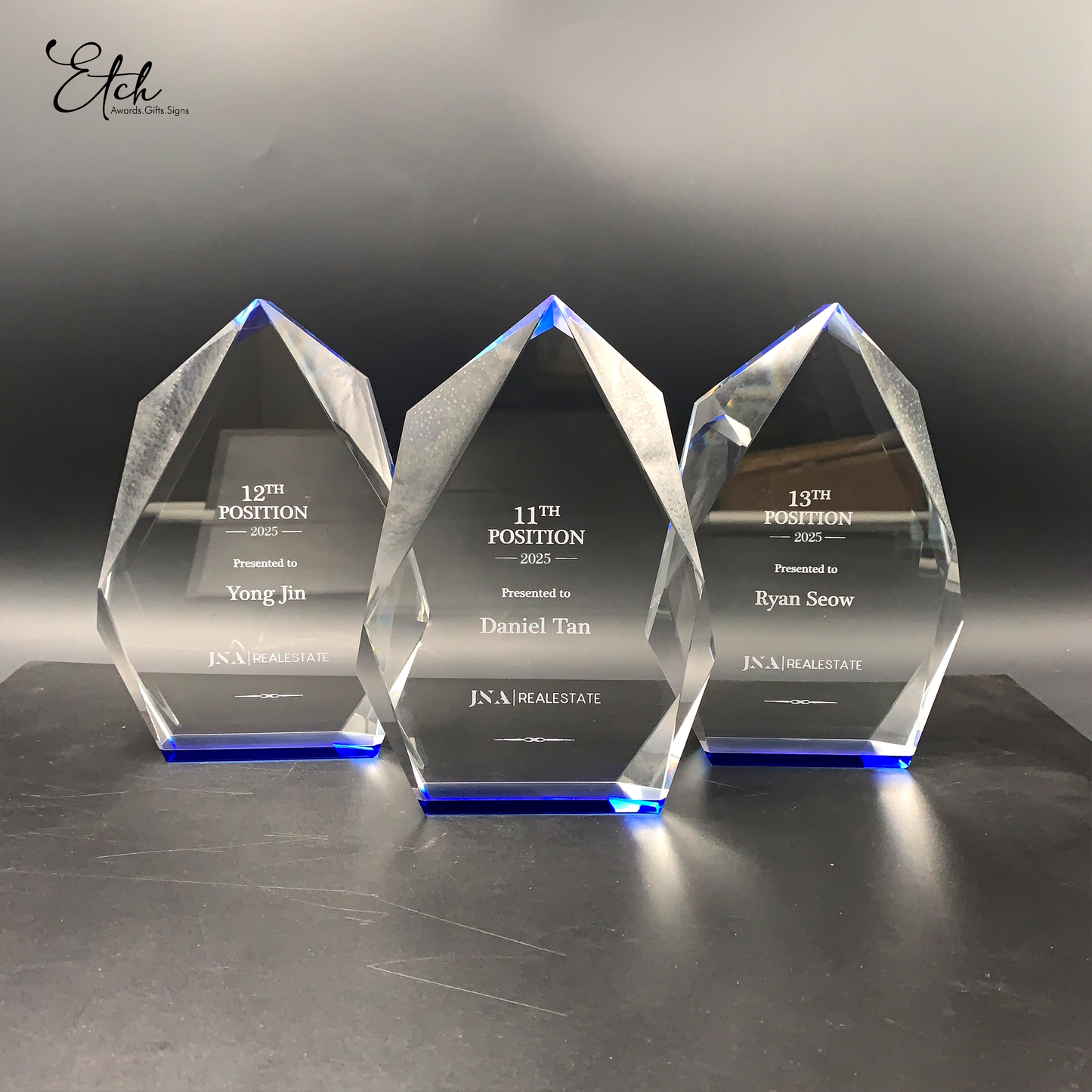 Iceberg Crystal Award with Blue Base