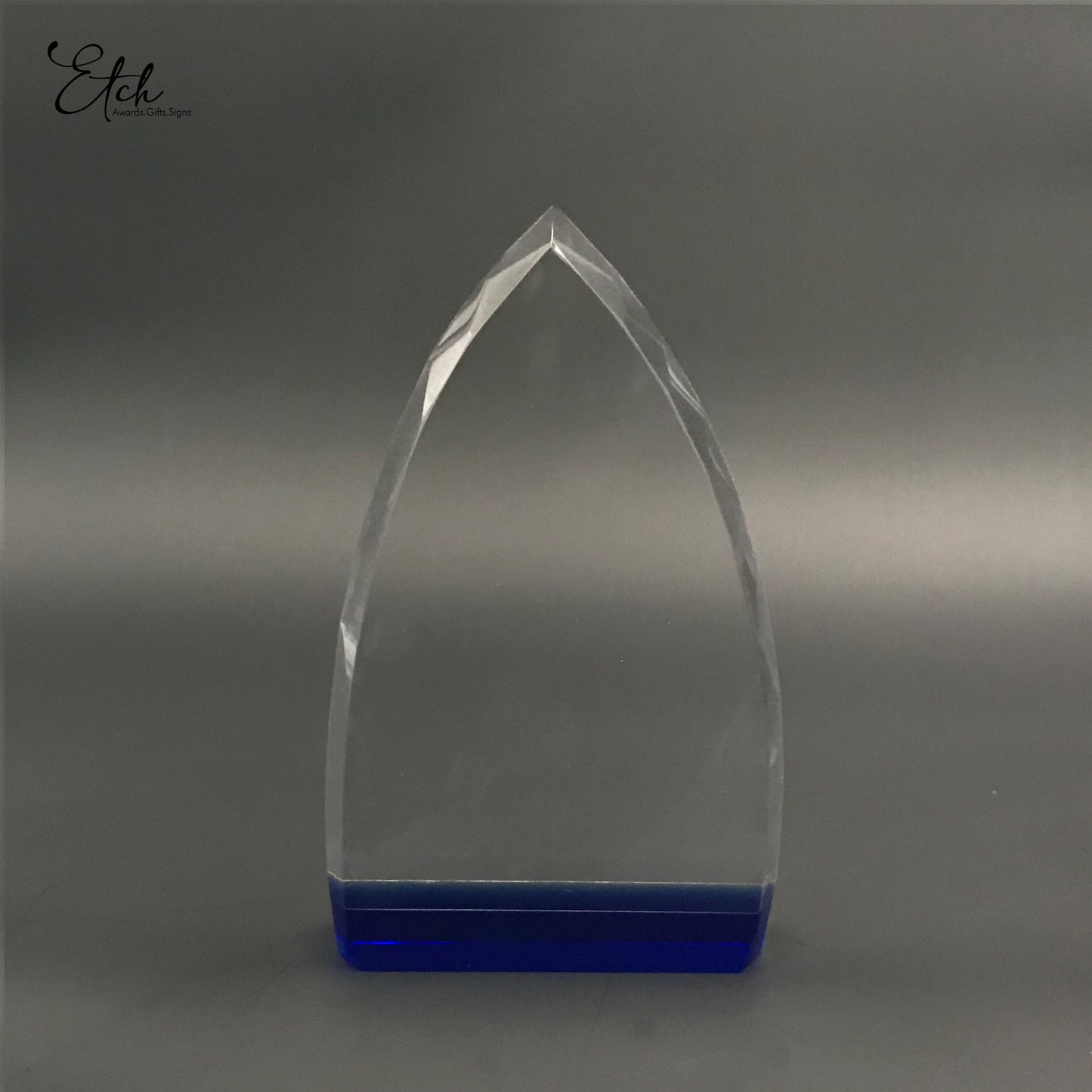 Jeweled Peak Crystal Award with Blue Base