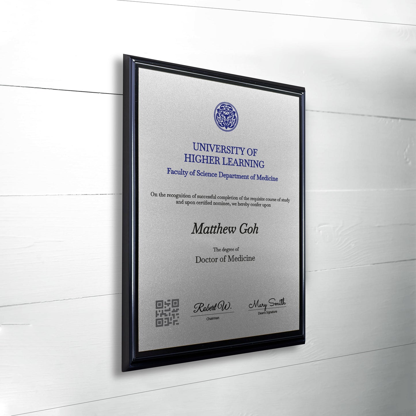 Premium Matt Black Plaque
