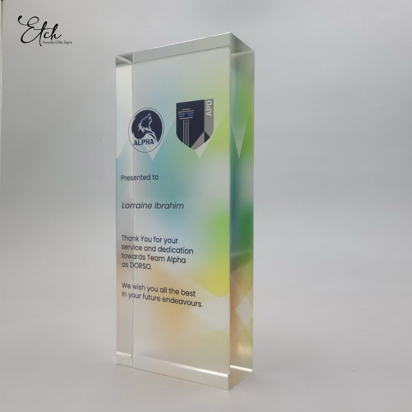 Radiant Crystal Block Award