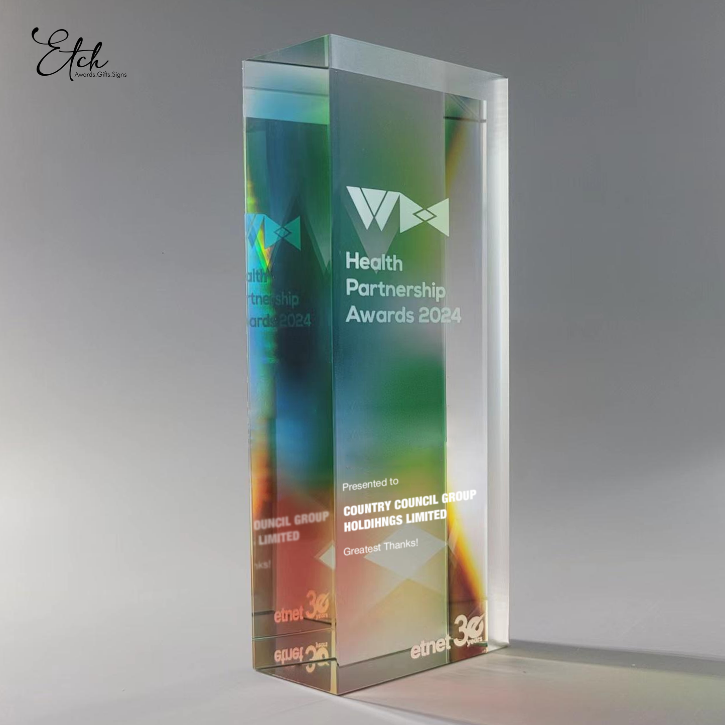 Radiant Crystal Block Award