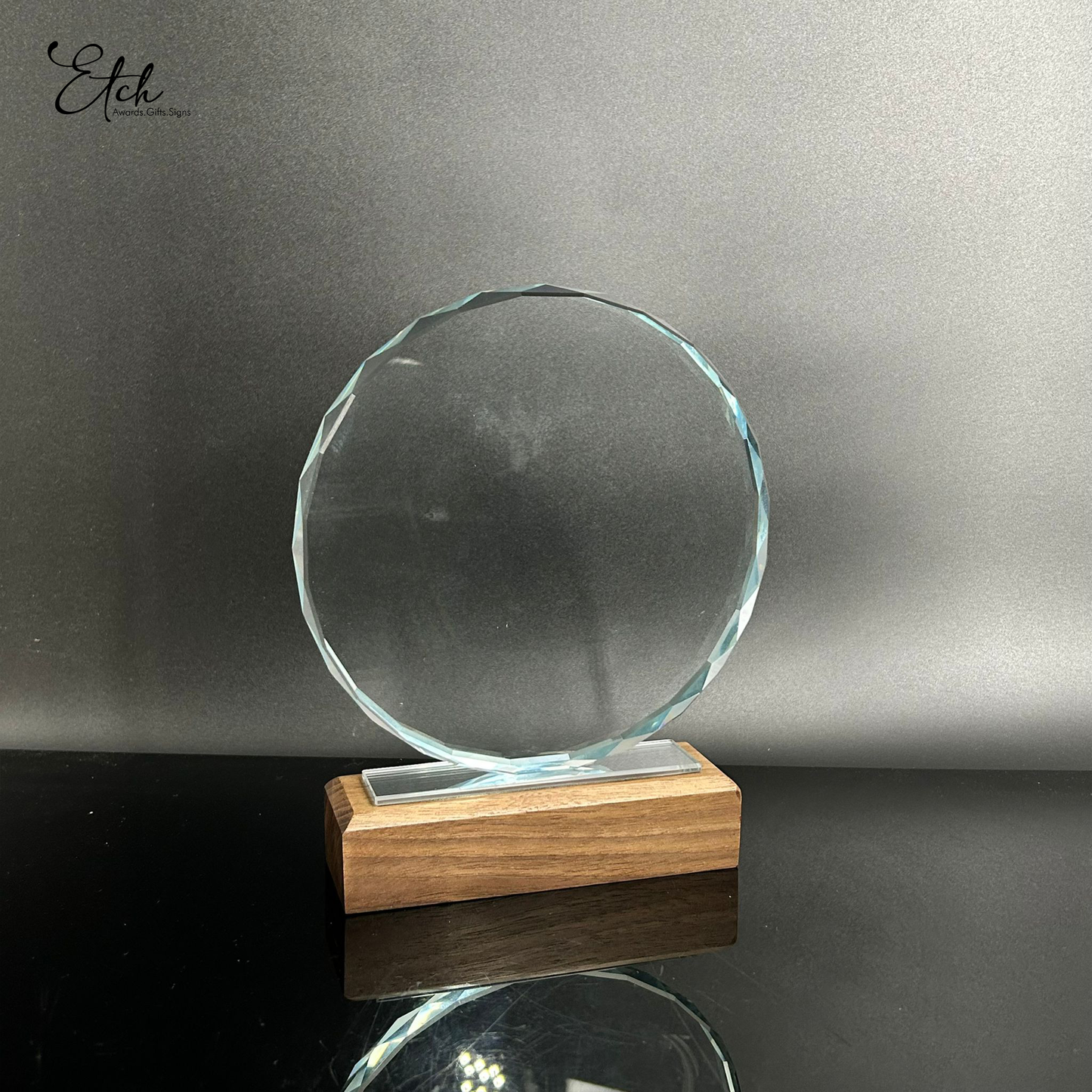 Radiant Orbit Trophy Award with Wood Base