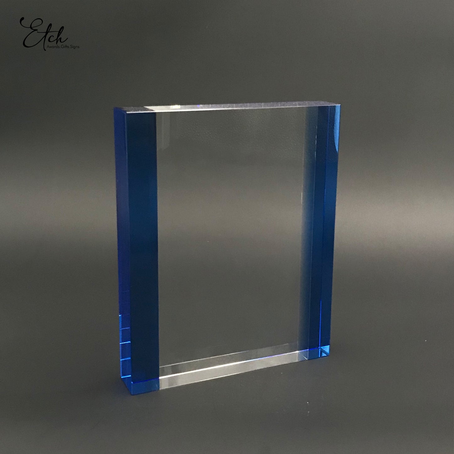 Royal Blue Edge Tablet Crystal Award