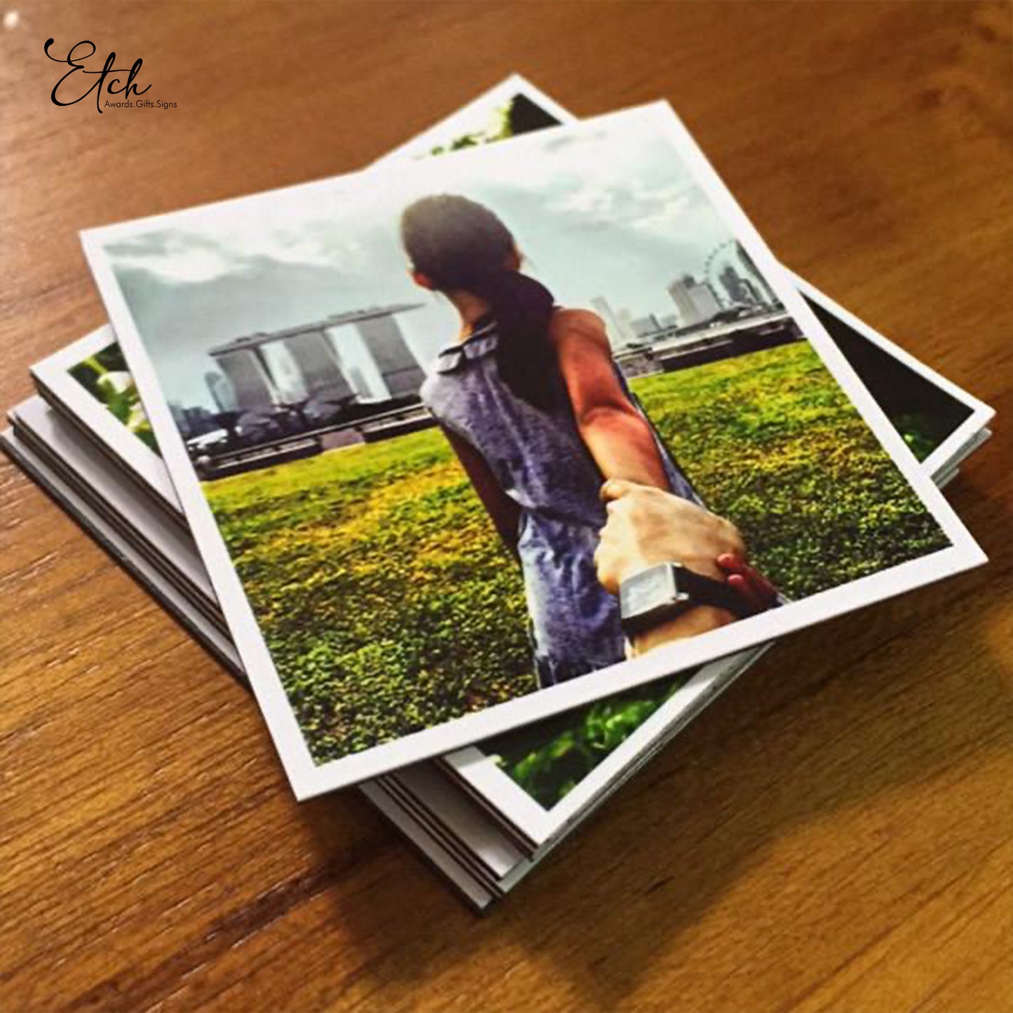 Rustic Frame with Photo Magnets Collage