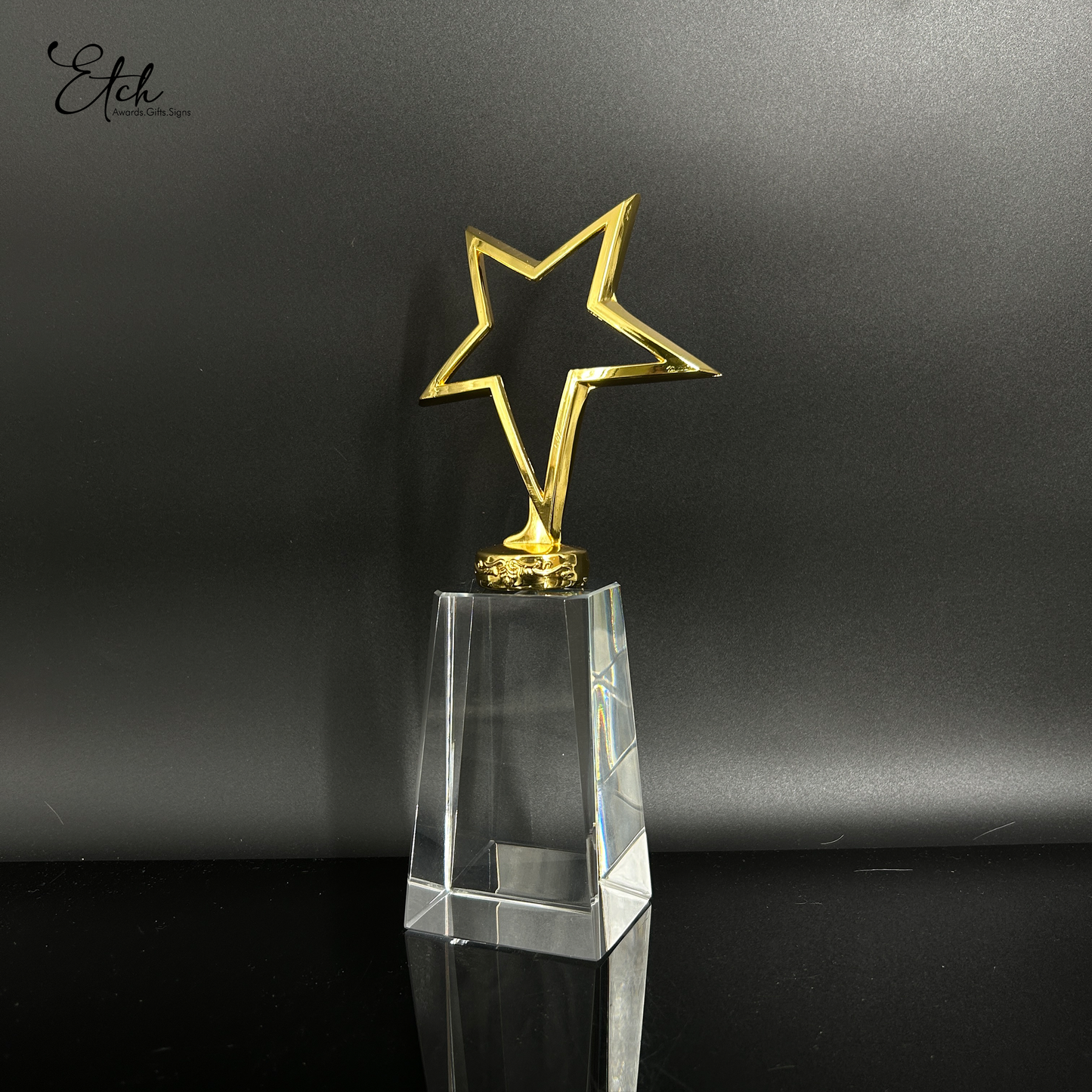 Small Star Trophy with Crystal Base