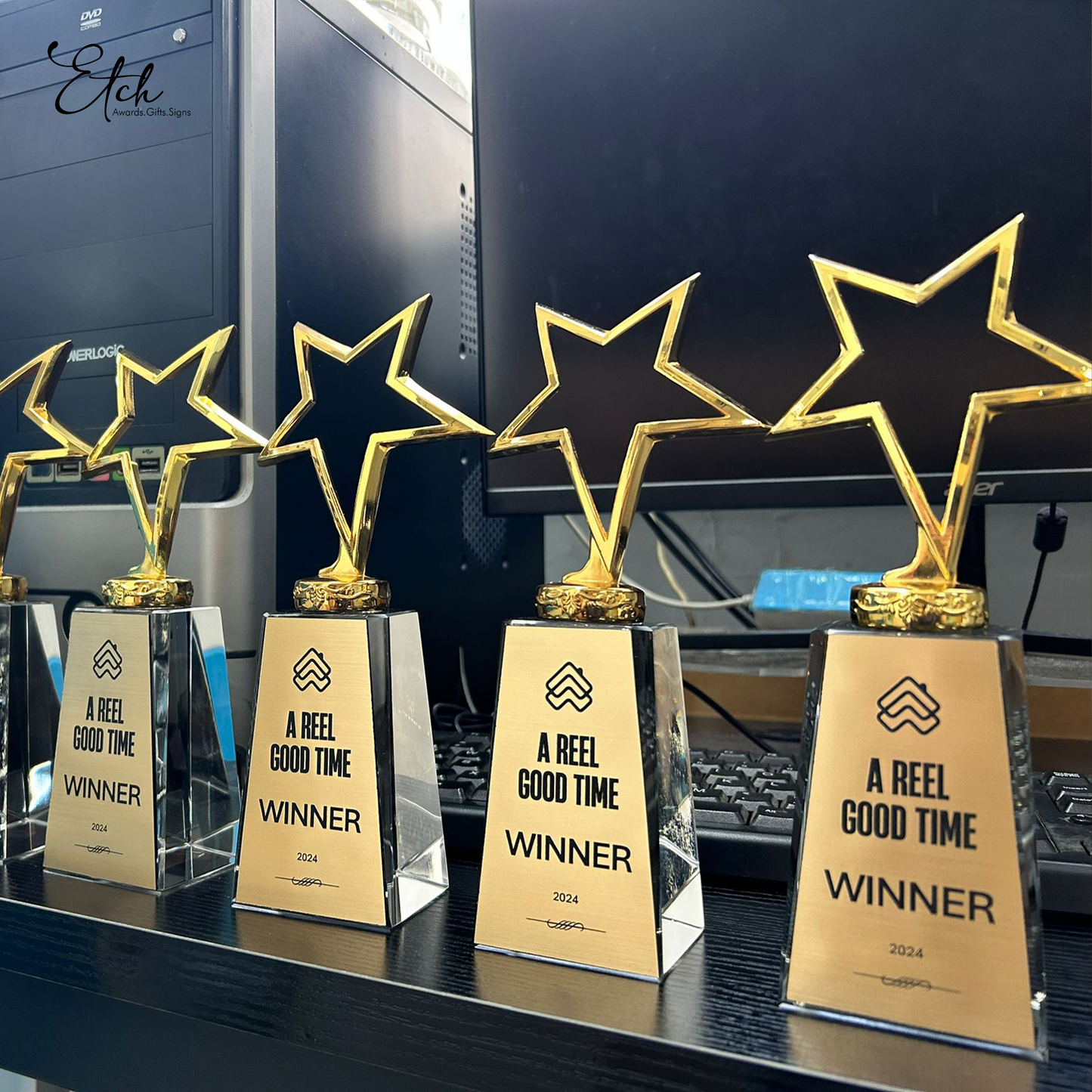 Small Star Trophy with Crystal Base
