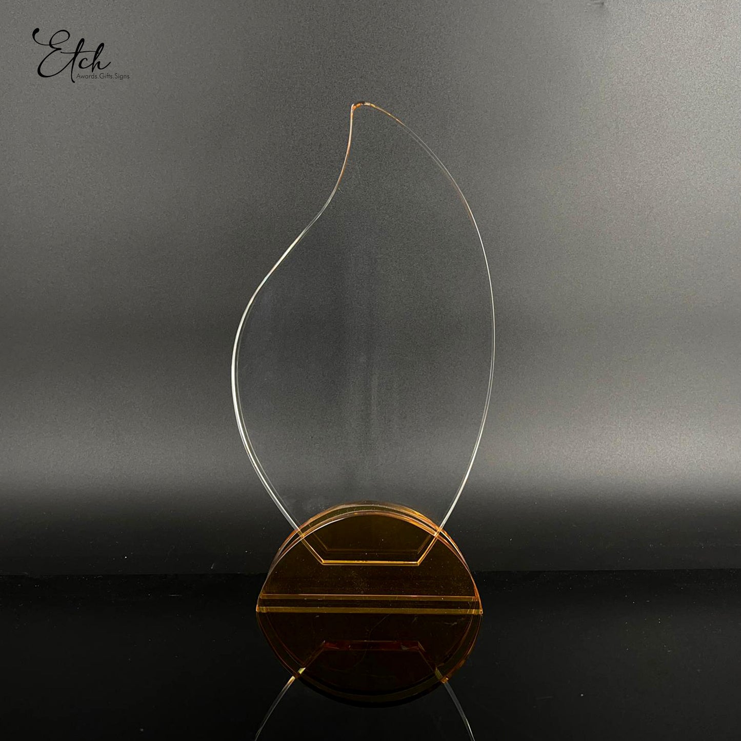Solar Flame Trophy Award with Yellow Base
