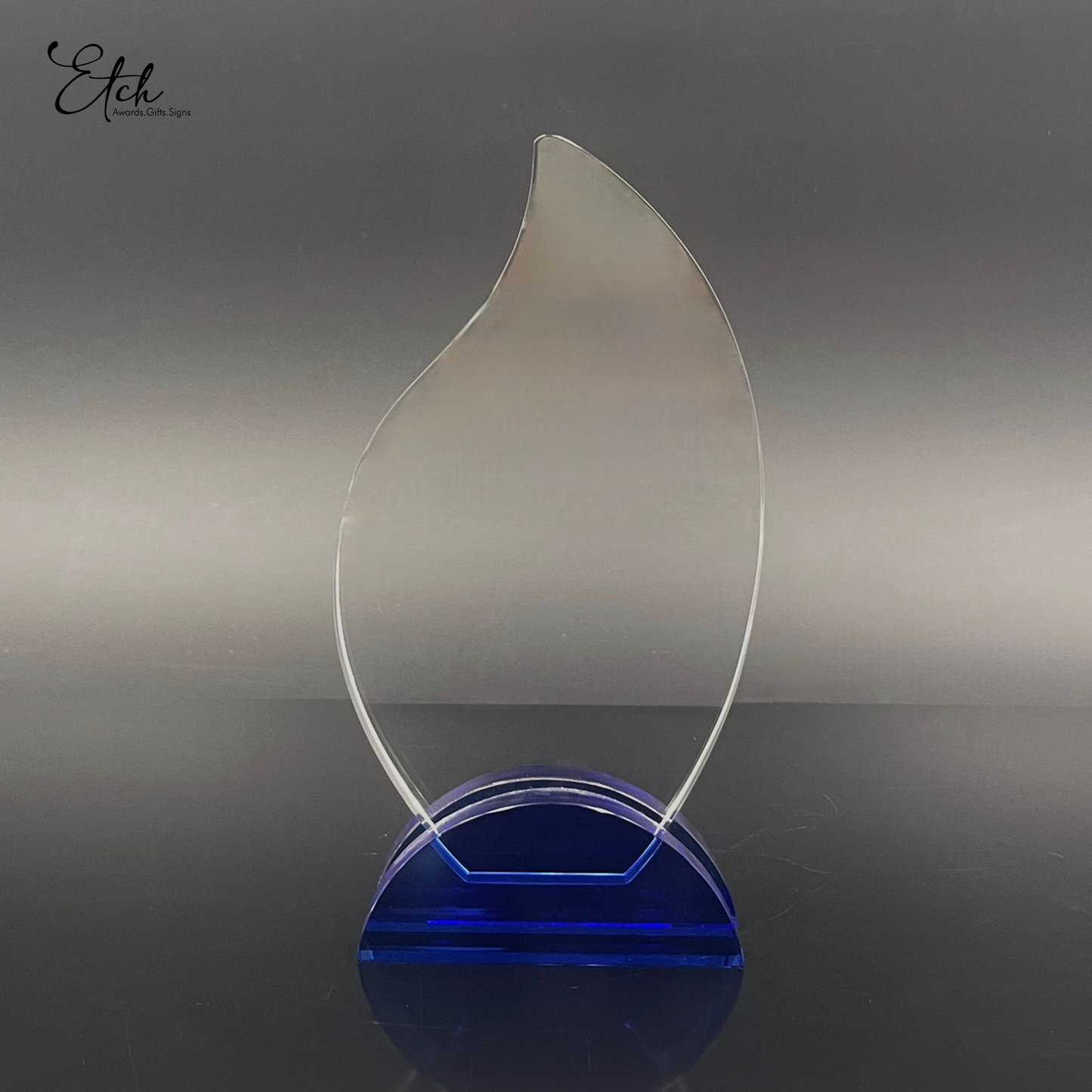Solar Flame Trophy Award with Blue Base