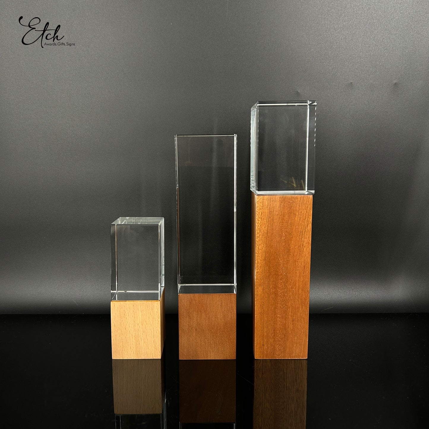 Square Crystal Wooden Trophy Award
