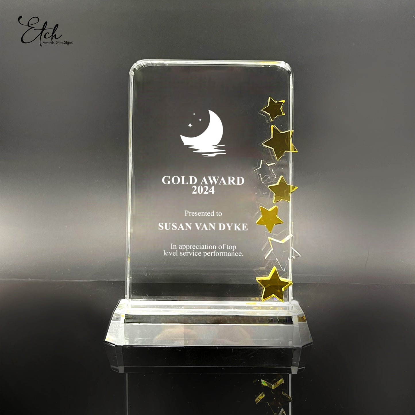 Squircle Golden Star Trophy Award