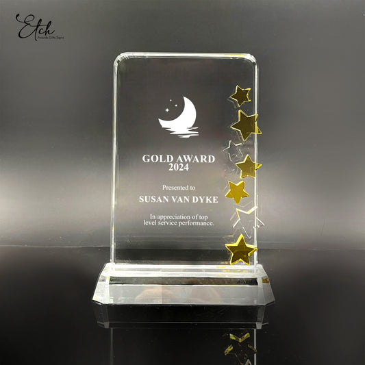 Squircle Golden Star Trophy Award