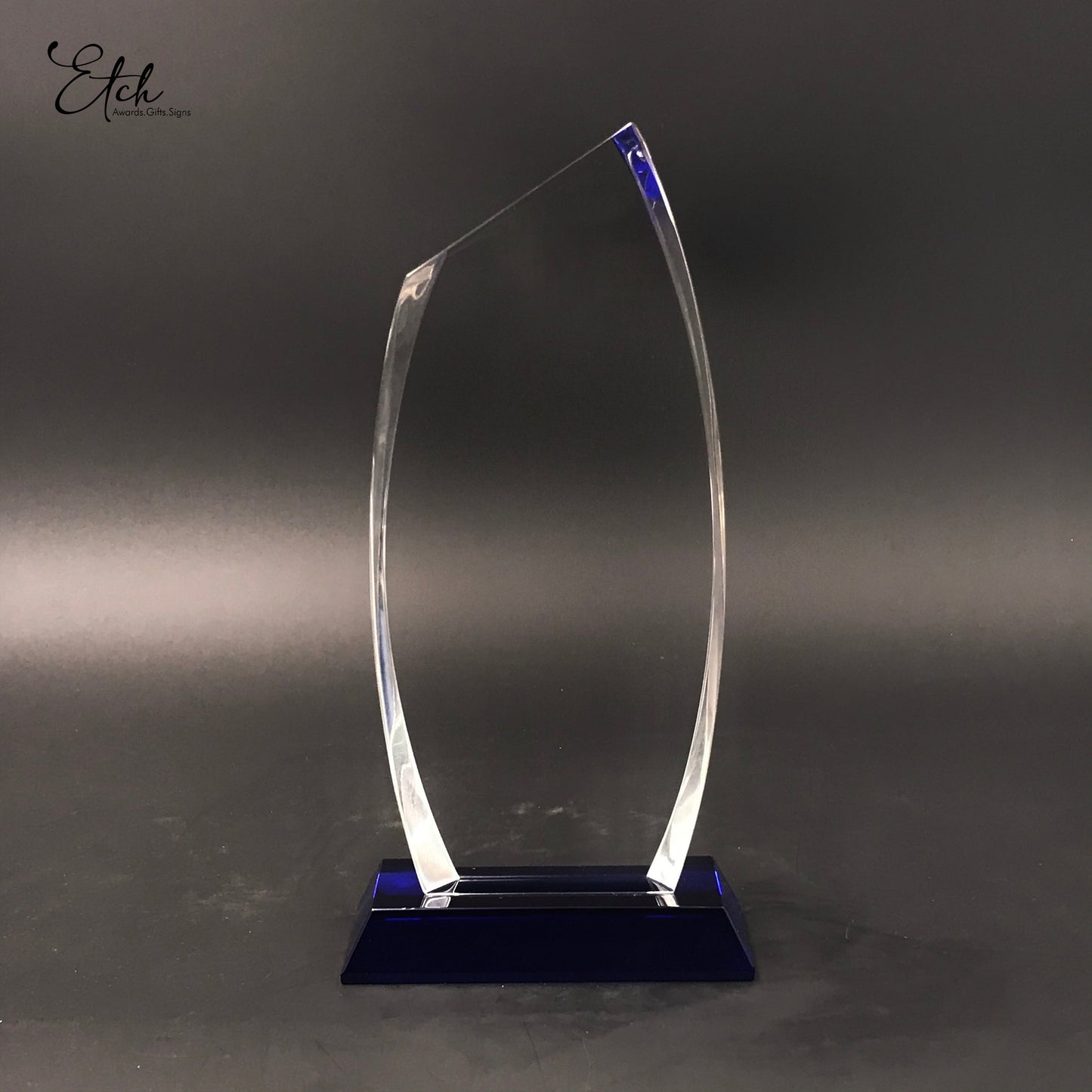 Starfire with Blue / Clear Base Crystal Trophy Award