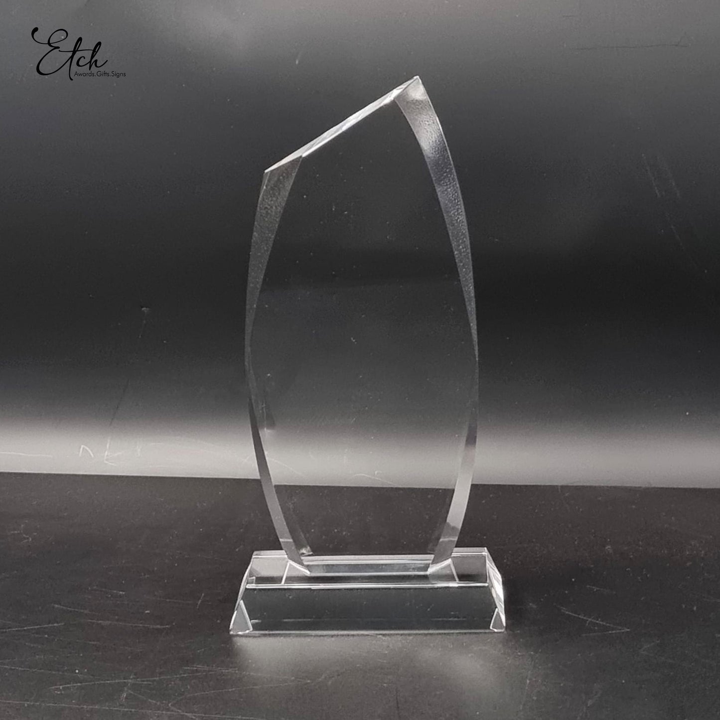 Starfire with Blue / Clear Base Crystal Trophy Award