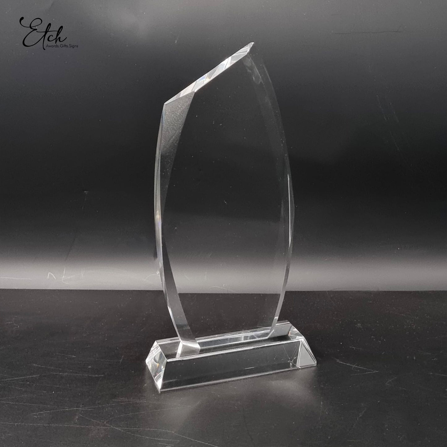 Starfire with Blue / Clear Base Crystal Trophy Award