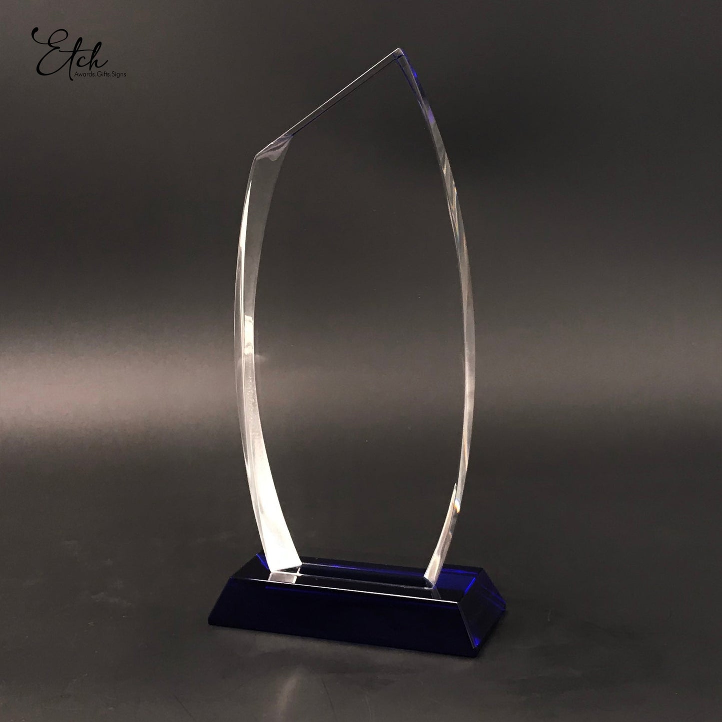 Starfire with Blue / Clear Base Crystal Trophy Award