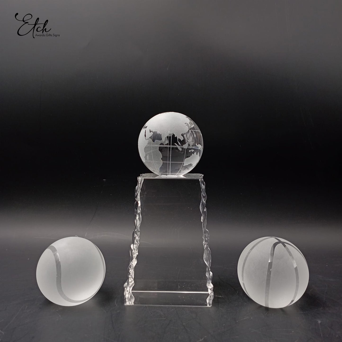 Sports Themed Crystal Trophy Award
