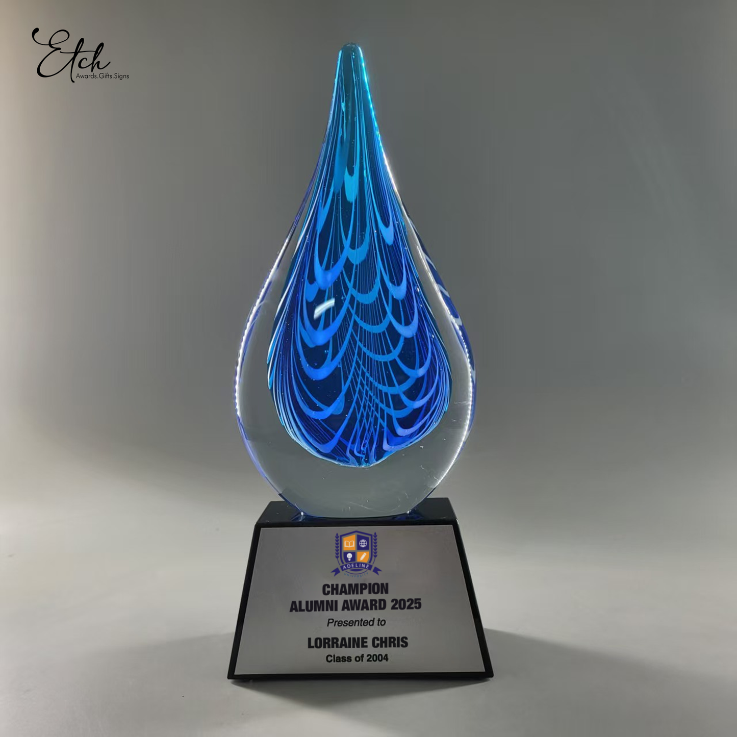 Navy Blue Raindrop Award