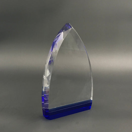 Jeweled Peak Crystal Award with Blue Base