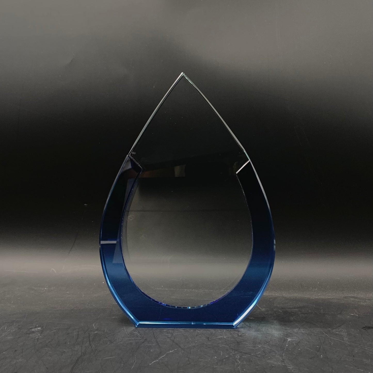 Spearhead with Royal Blue Border Crystal Award