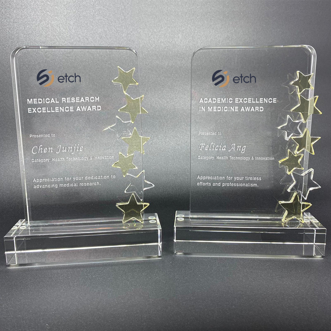 Squircle Golden Star Trophy Award