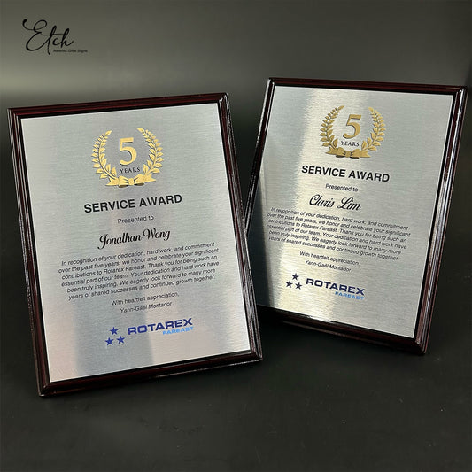 Certificate Metal Print mounted on Black Piano Finish Wooden Plaque