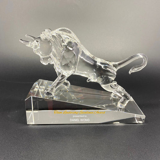 Charging Bull Crystal Award