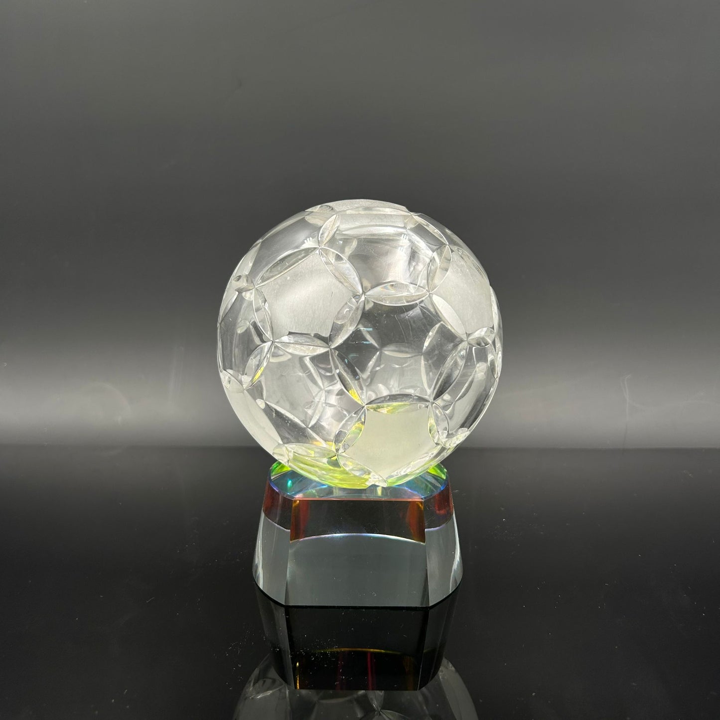 Clear Soccer Ball on Radiant Base Trophy Award