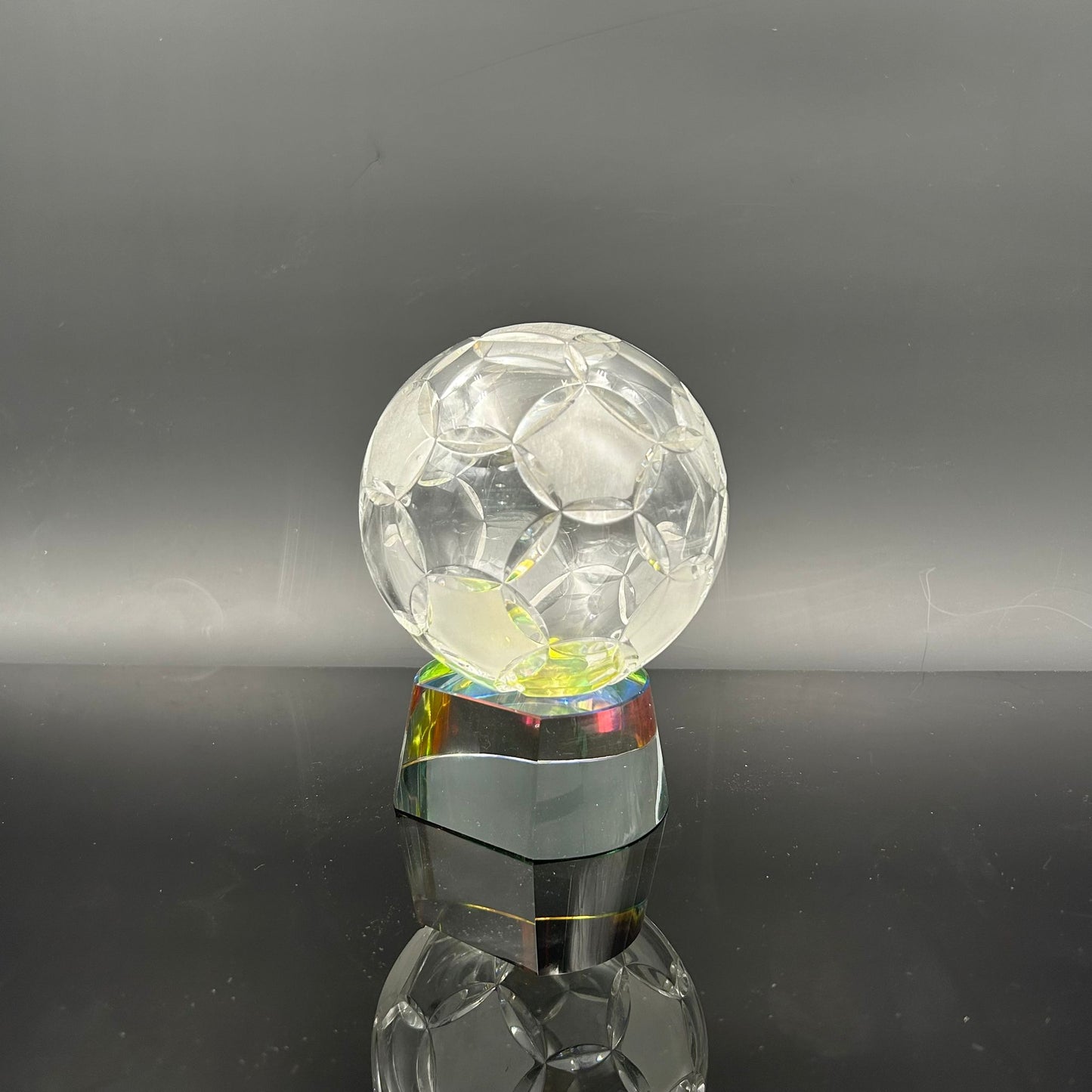 Clear Soccer Ball on Radiant Base Trophy Award