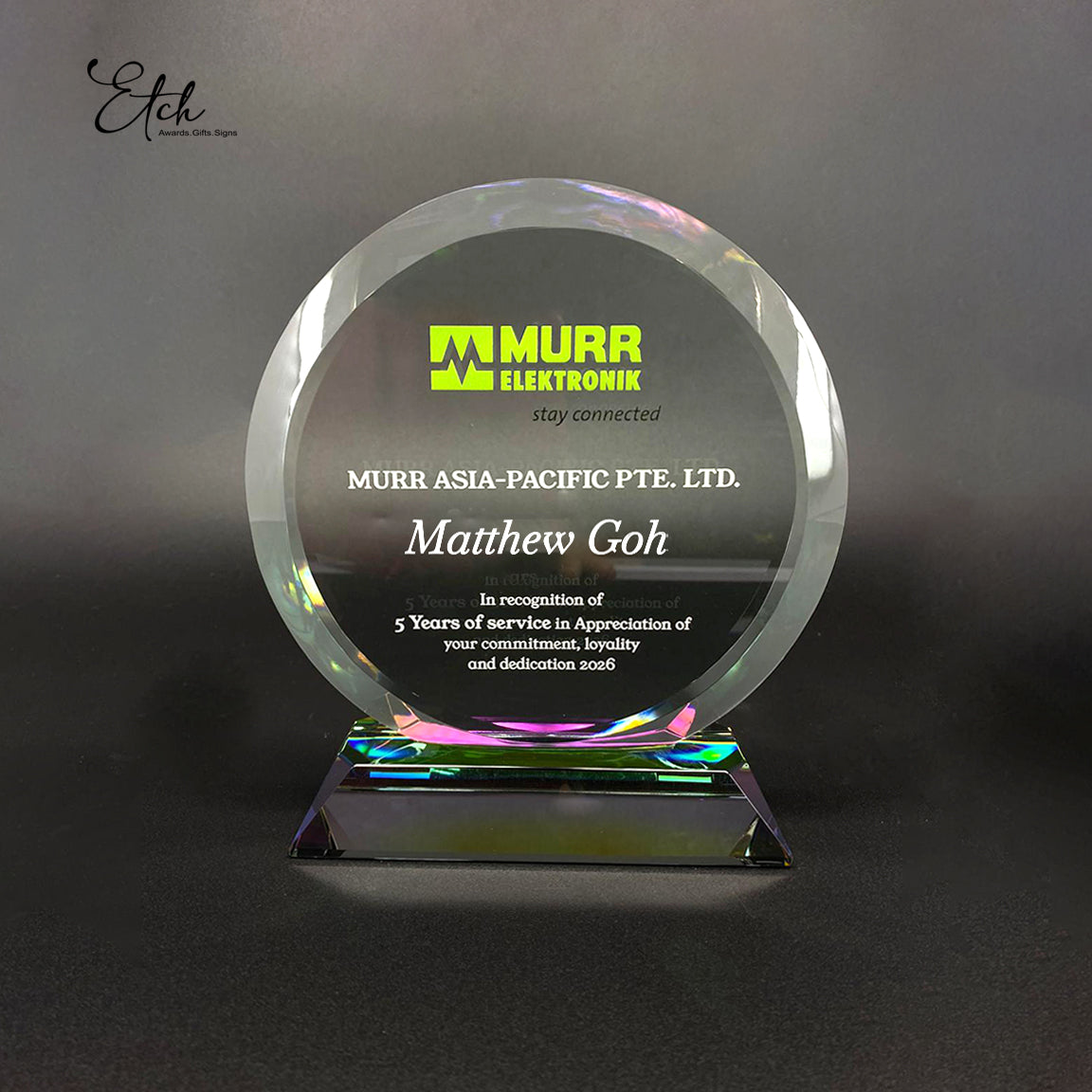 Vivid Green Brilliance Trophy Award