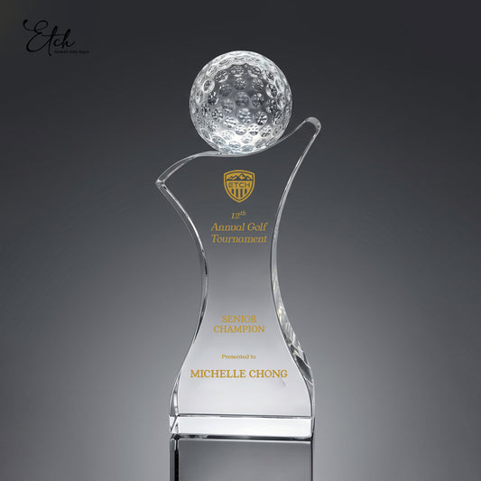 Crystal Golf Ball Prestige Trophy
