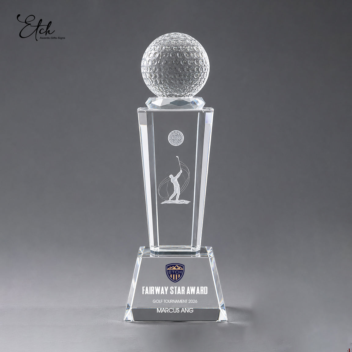 Crystal Golf Victory Trophy